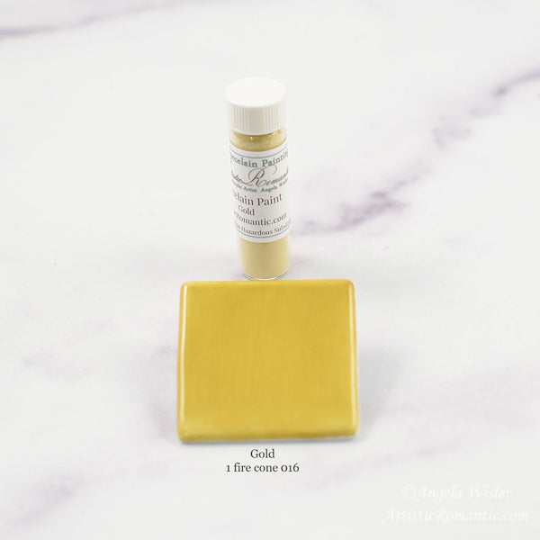 Gold China Paint Dark Yellow Overglaze Porcelain Powder - Artistic Romantic